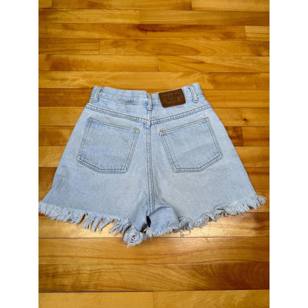 Vintage Jean Shorts, Nada Nuff High Rise Light Wash, W24", 80s 90s, Cutoffs XS